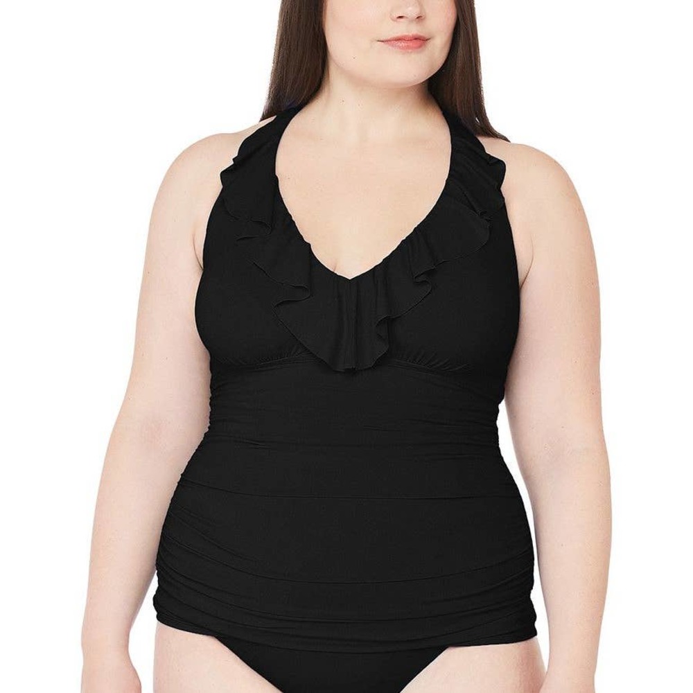 Lauren Ralph Lauren Plus 22W Ruffle Tankini Top